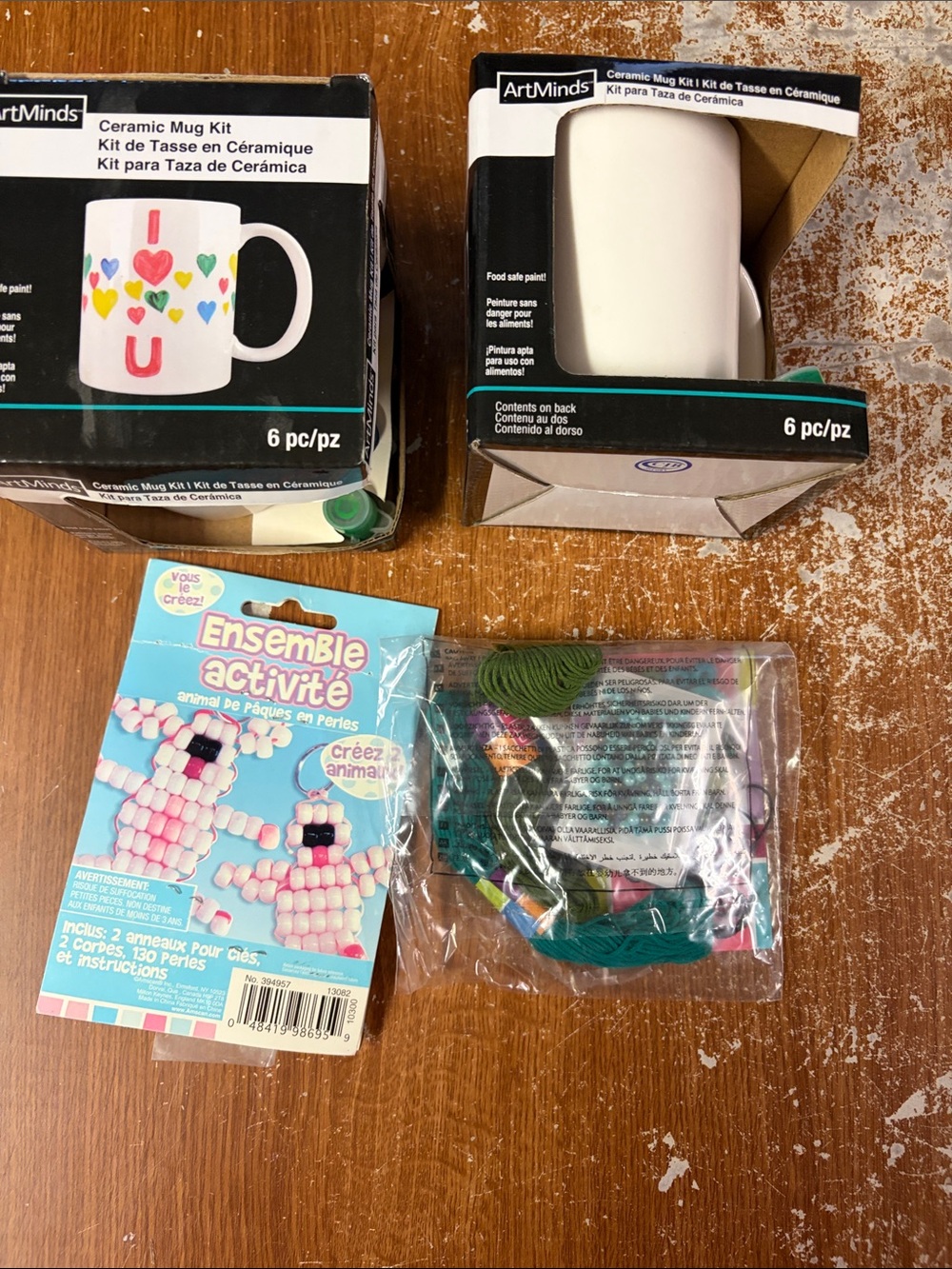White Ceramic Mug Kit - DIY Paintable Mug x2, keychain kit and